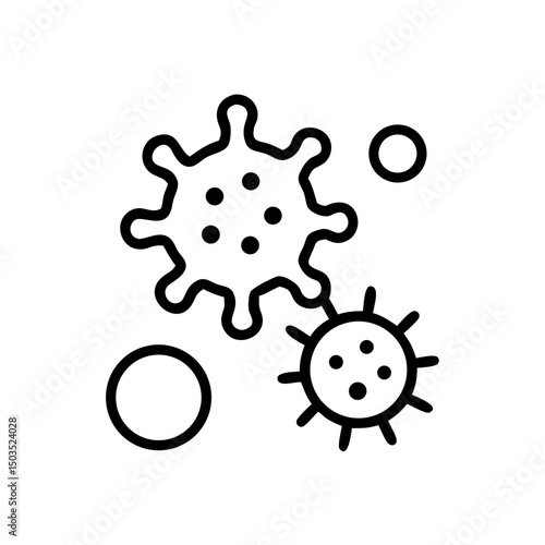 Antiviral agents represented by simple line drawings of viruses  