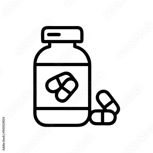 Bottle of multivitamins with pills - concept of pharmacy  