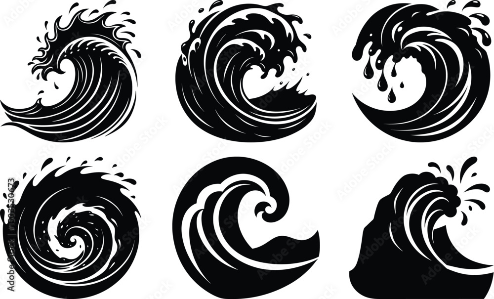 Fototapeta premium set of Silhouette elements for design