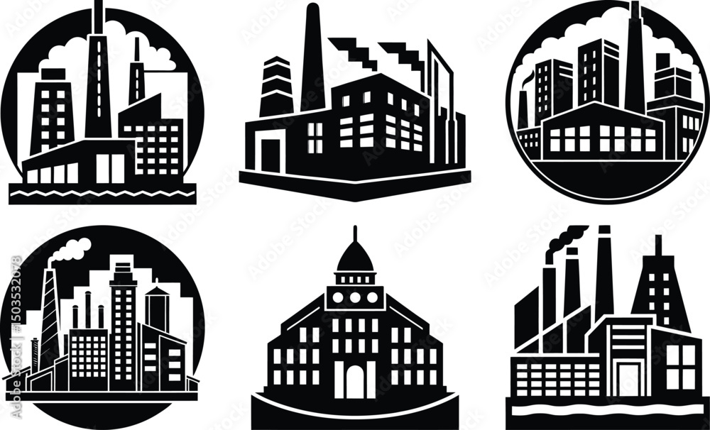 Obraz premium set of black and white buildings design