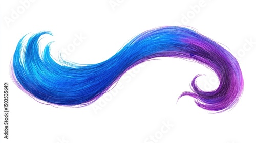 Wallpaper Mural Vibrant dyed hair strand displays a gradient of blues and purples. Torontodigital.ca