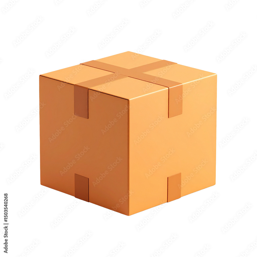 Fototapeta premium 3D Isometric View of Cardboard Box Icon Shipping Illustration