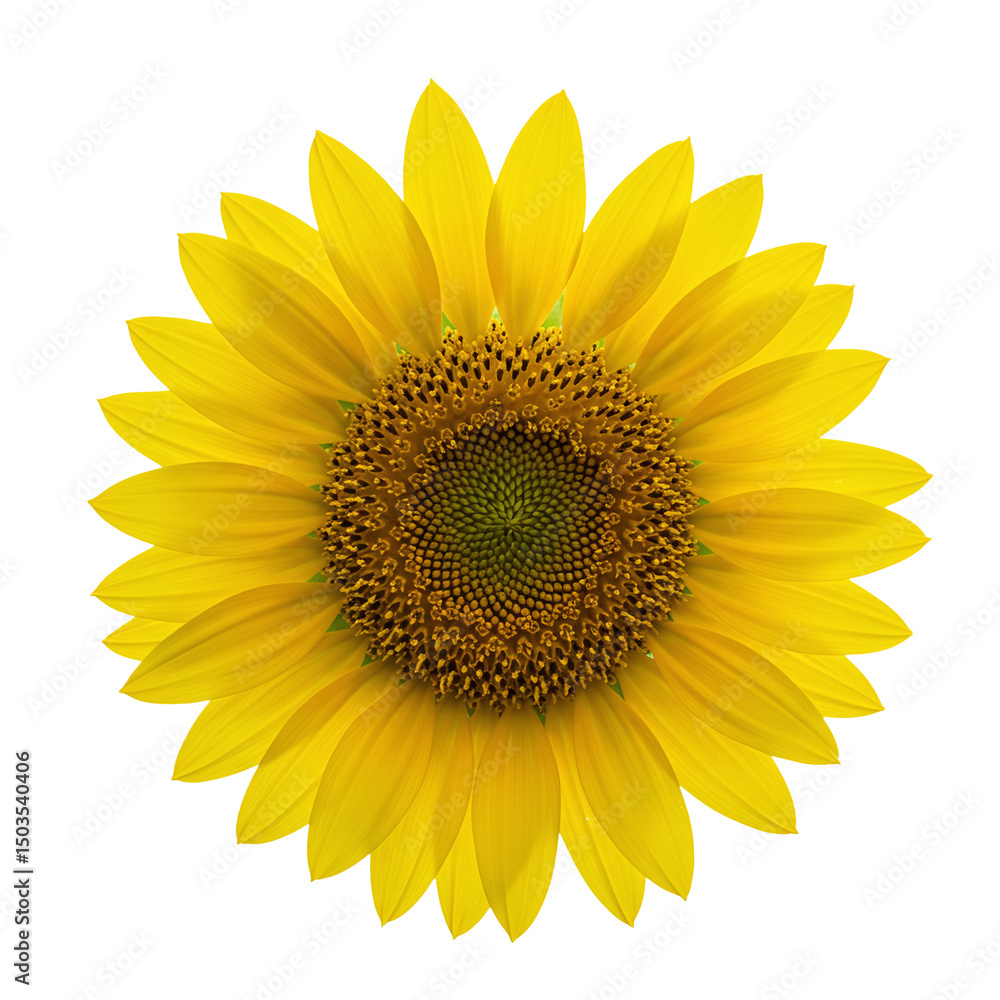 Fototapeta premium Bright Yellow Sunflower Isolated on White Background