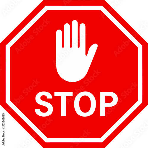 stop sign with hand