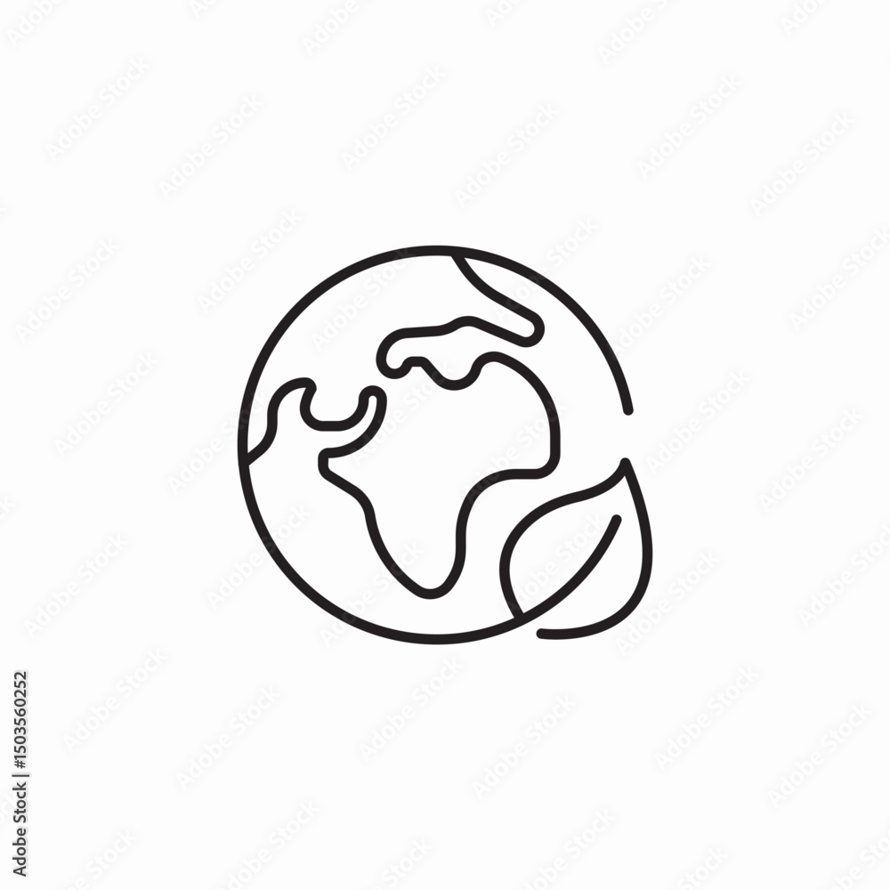 globe eco icon sign vector globe eco icon sign vector