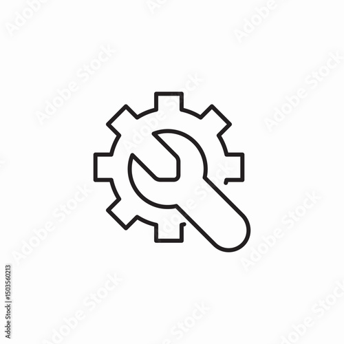gear wrench icon sign vector