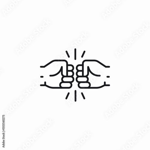 hand punch bump icon sign vector