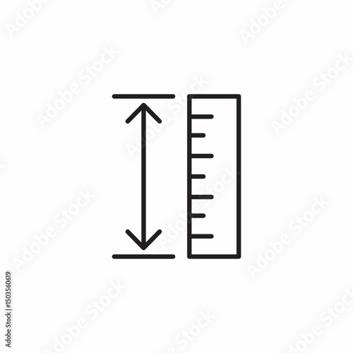 ruler height icon sign vector