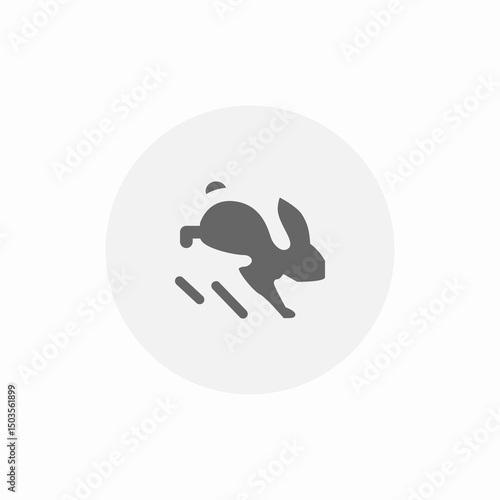 fast rabbit icon sign vector