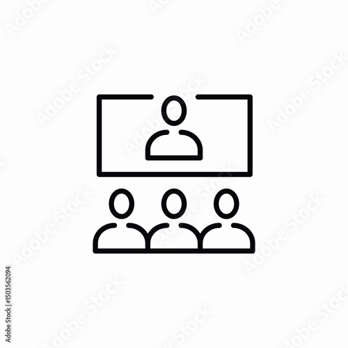 meeting videocall icon sign vector