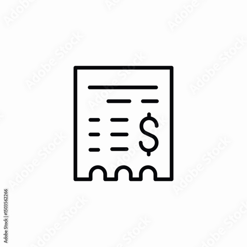receipt paper icon sign vector