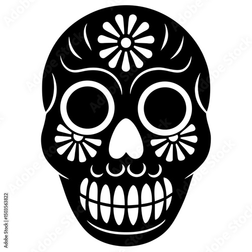 Candy skull vector silhouette