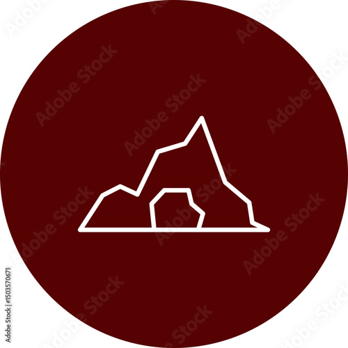 Cave  Vector Brown Circle Icon Design