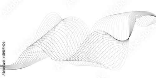 Abstract wavy lines pattern on white background creating a flowing and dynamic visual effect design element use for banner, poster, wallpaper wave design.