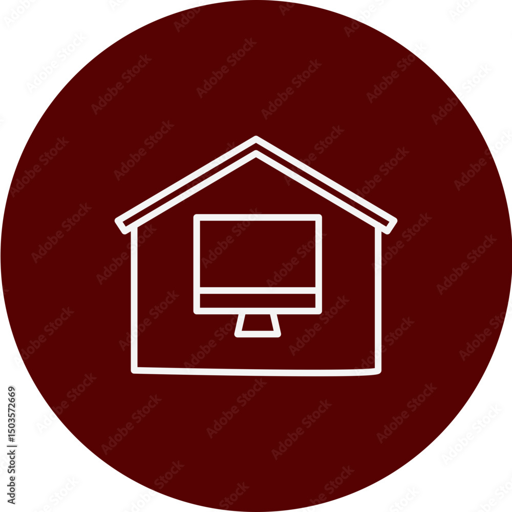 Work From Home Vector Brown Circle Icon Design Work From Home Vector Brown Circle Icon Design