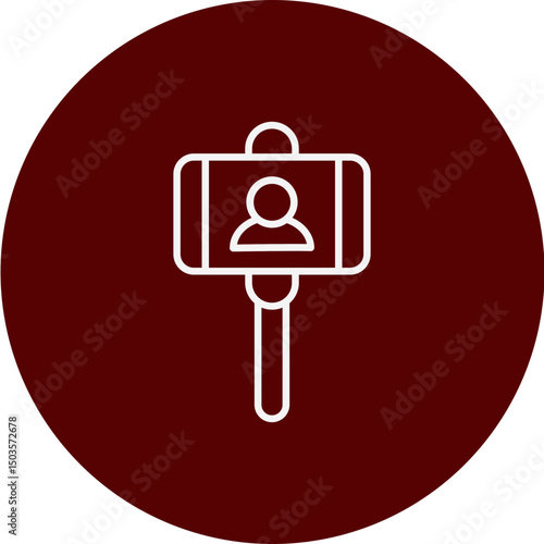 Vlogger Vector Brown Circle Icon Design