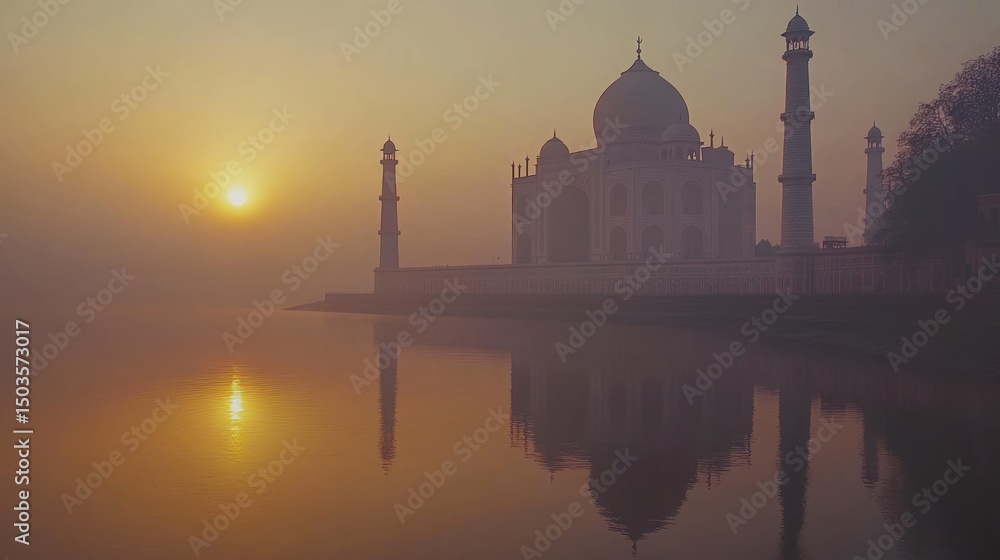 Fototapeta premium Sunrise over Taj Mahal