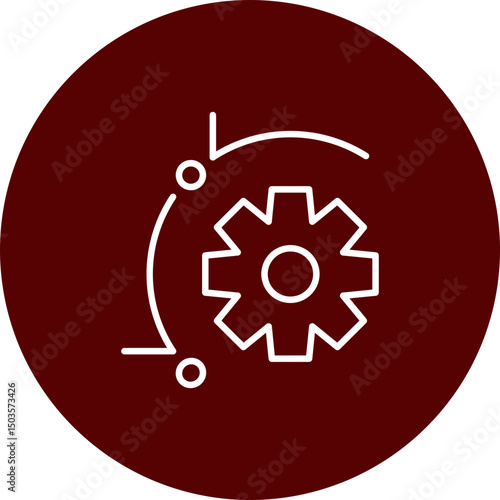 Automated Scenes  Vector Brown Circle Icon Design