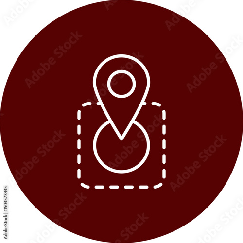 Geofencing  Vector Brown Circle Icon Design