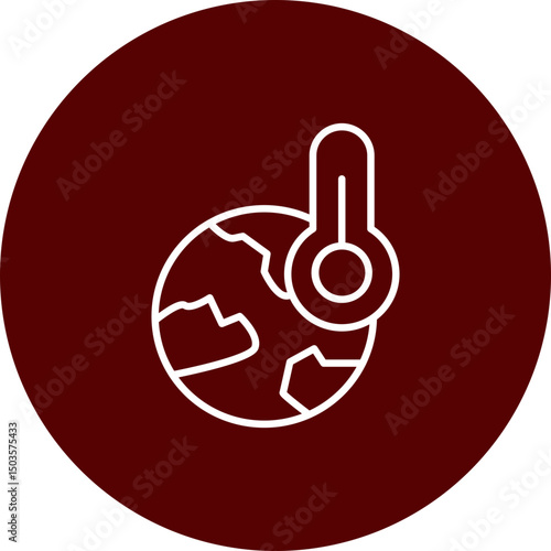 Global Warming  Vector Brown Circle Icon Design