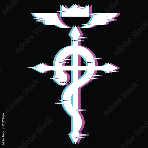 snake with crown glitch logo.eps