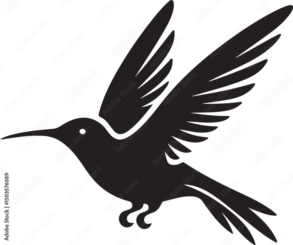 Obraz premium Hummingbird Vector Silhouette Icon