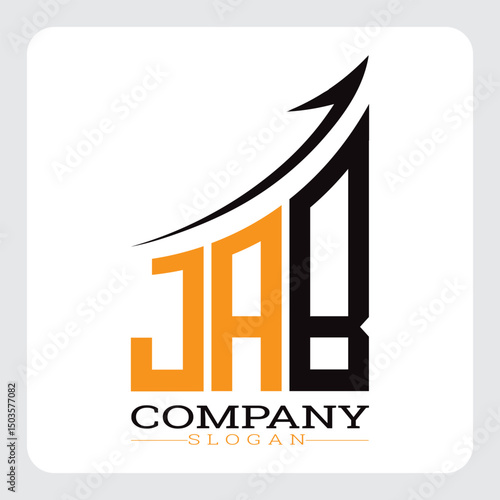 JAB Company Logo Design Growth vector, JAB Upward Arrow Business Success Logo vector, JAB Corporate Branding Logo , JAB logo design, JAB simple and modern logo, JAB business finance logo design, etc.