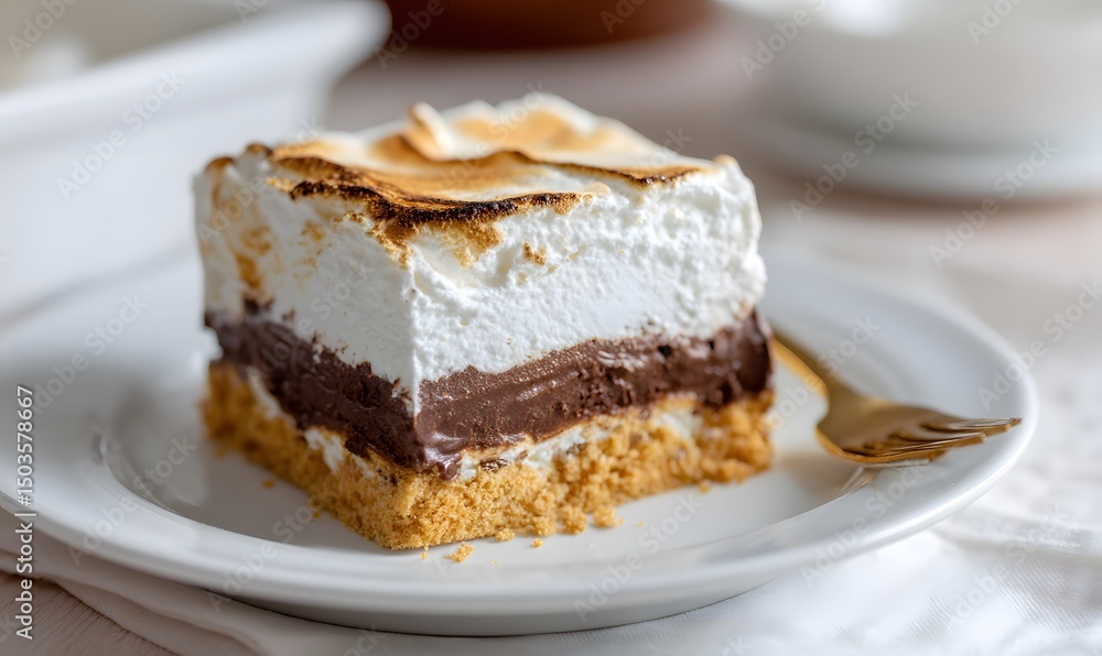 S'mores Ice Cream Layer Cake, Generative AI S'mores Ice Cream Layer Cake, Generative AI