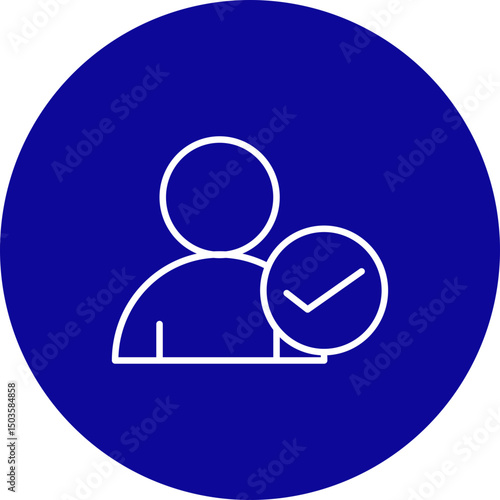 Candidate Vector Line Blue Circle Icon Design