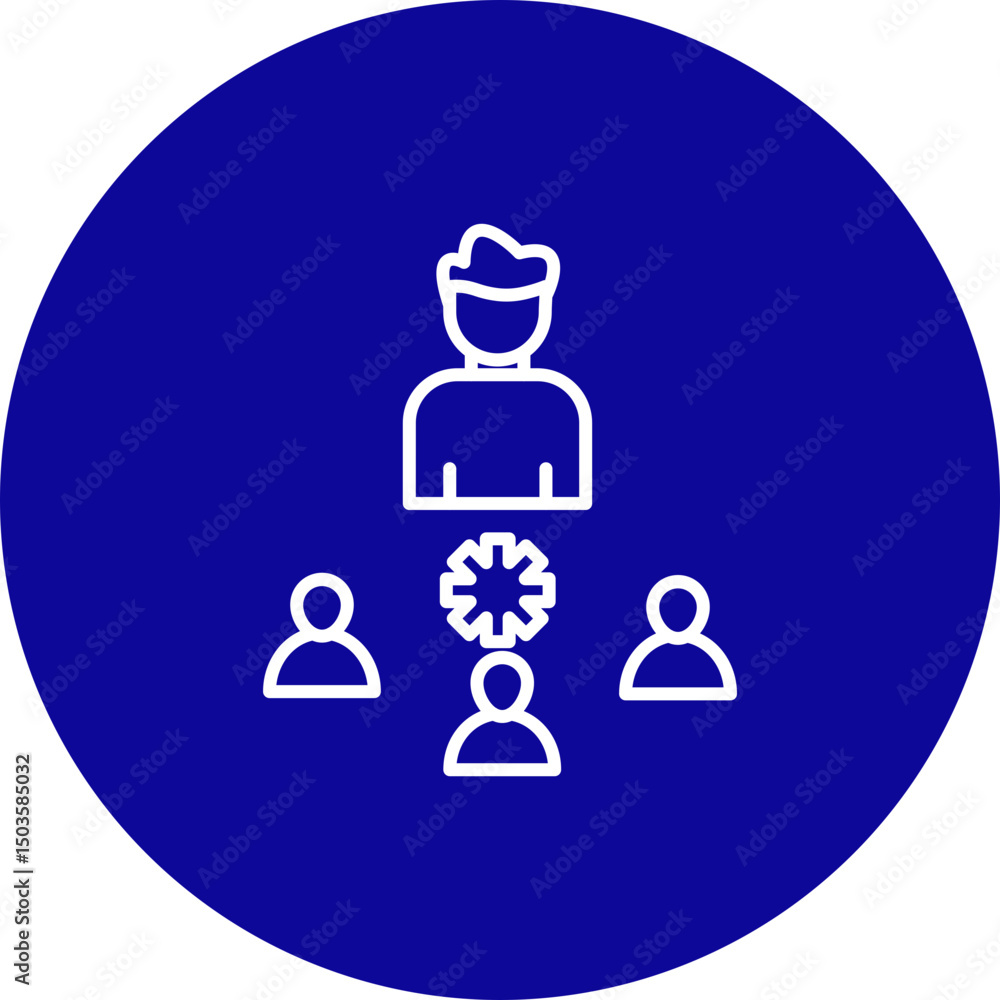 Human Resources Vector Line Blue Circle Icon Design Human Resources Vector Line Blue Circle Icon Design