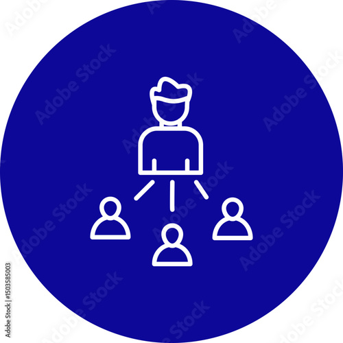 Supervisor Vector Line Blue Circle Icon Design