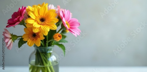 Wallpaper Mural Close-up of flowers bursting from vase with visible roots , background, design Torontodigital.ca