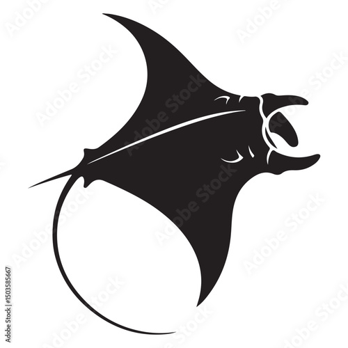 Manta Ray Vector Silhouette Icon