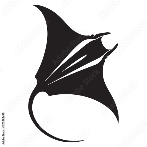 Manta Ray Vector Silhouette Icon
