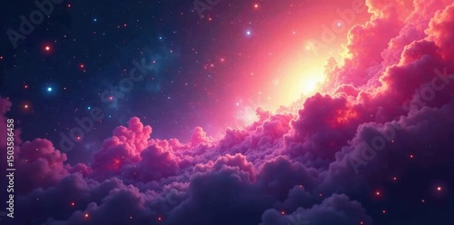 Swirling nebulas of vibrant hues, chaotic energy , art, colors, flow