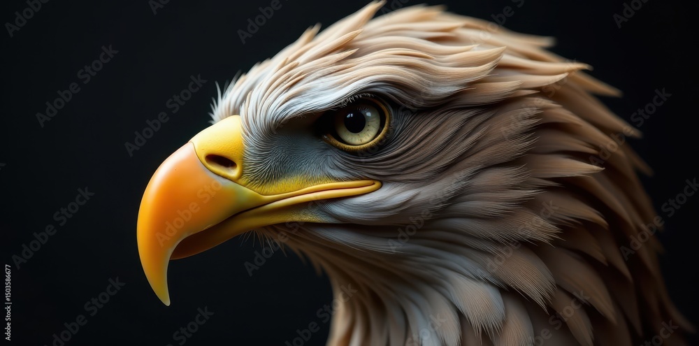 Obraz premium Close-up eagle head, intense gaze, sharp talons, head, eagle, eye