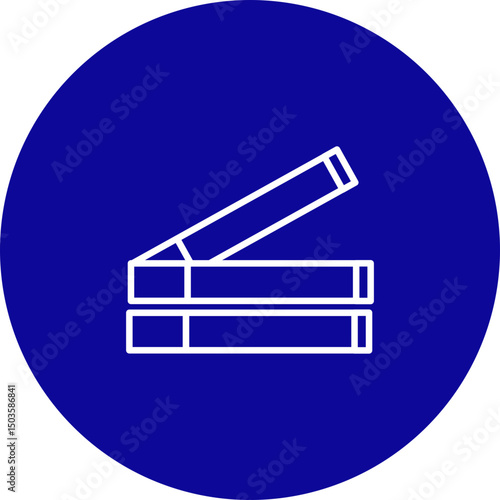 Cigarette Vector Line Blue Circle Icon Design
