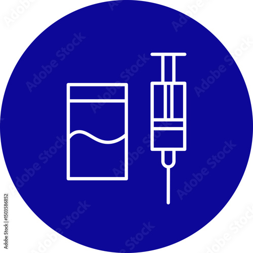 Heroin Vector Line Blue Circle Icon Design