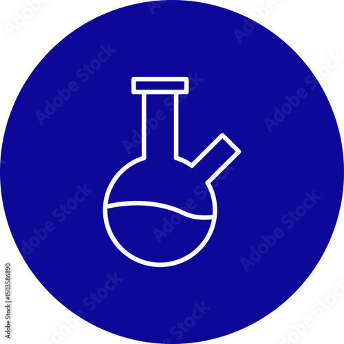 Bong Vector Line Blue Circle Icon Design