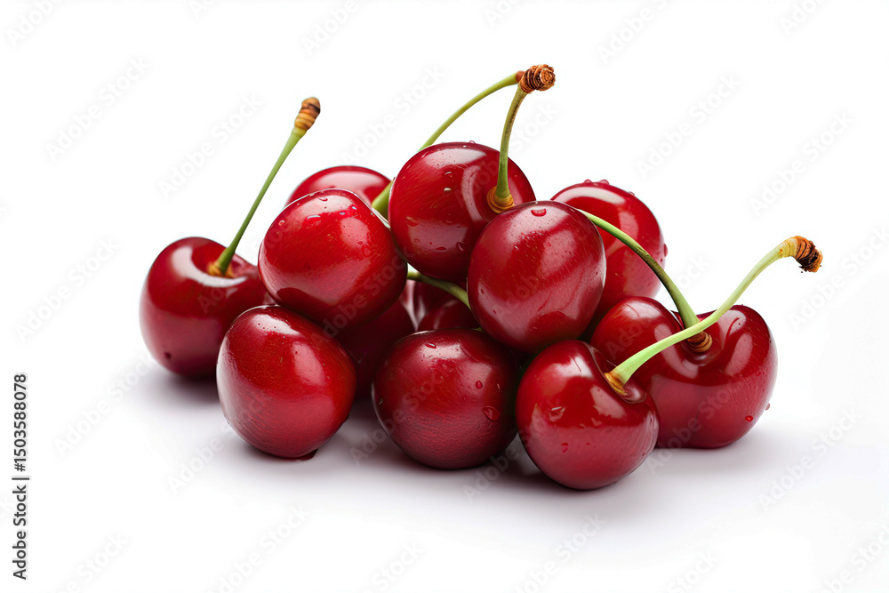 Cherry isolated on white background with depth of field and clipping path Cherry isolated on white background with depth of field and clipping path