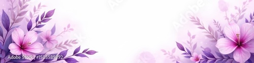 Elegant purple watercolor floral funeral program design, graphic, grief