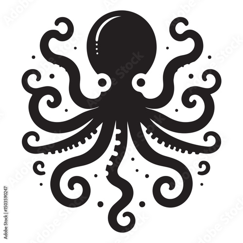 Octopus Vector Silhouette Icon