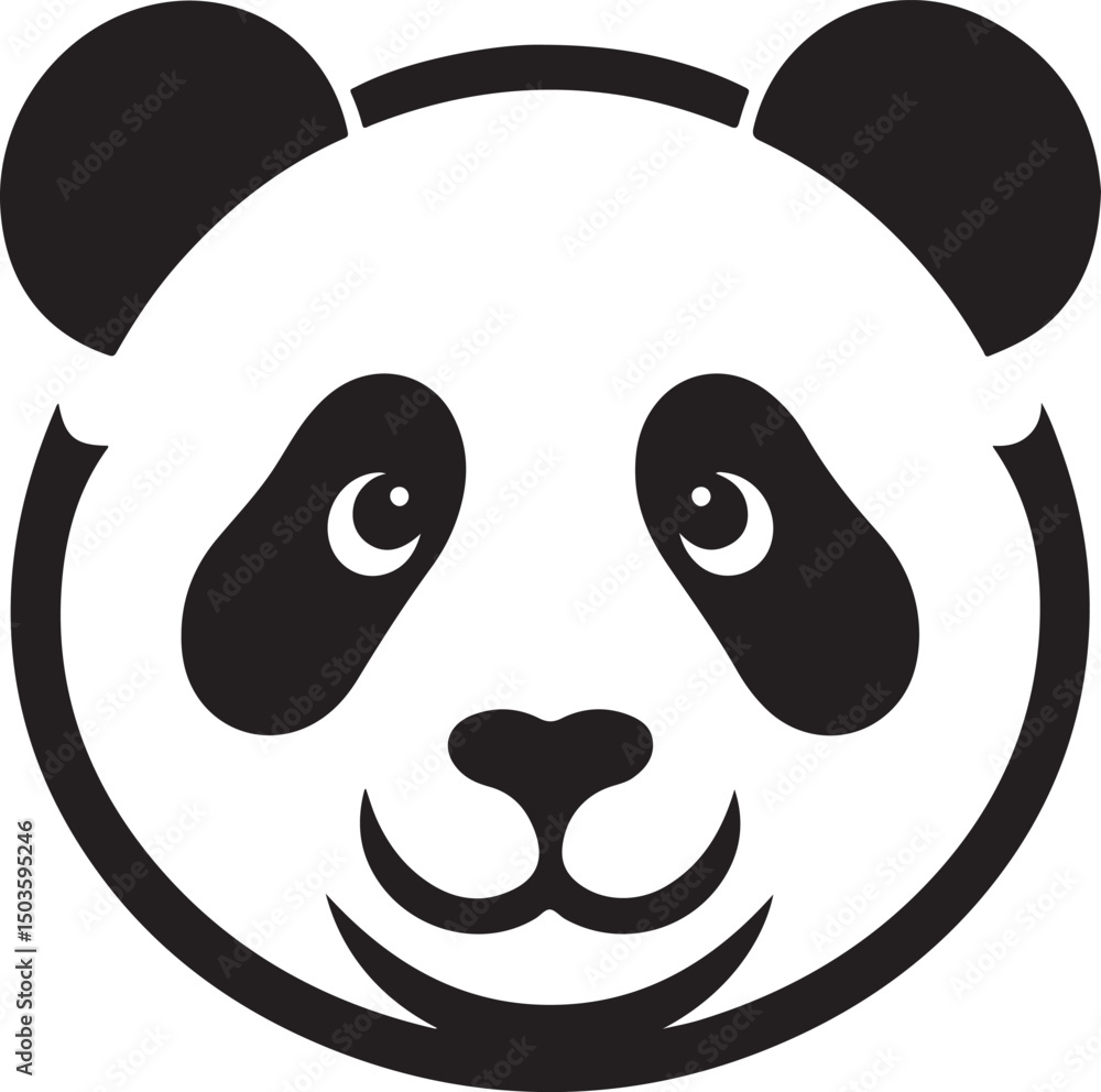 Minimalist Black and White Panda Illustration for Designers Minimalist Black and White Panda Illustration for Designers