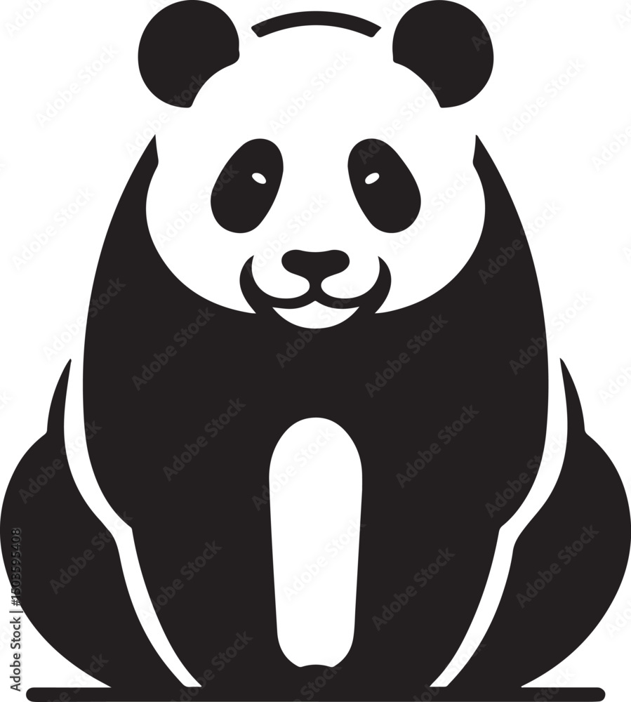Minimalist Black and White Panda Illustration for Designers Minimalist Black and White Panda Illustration for Designers