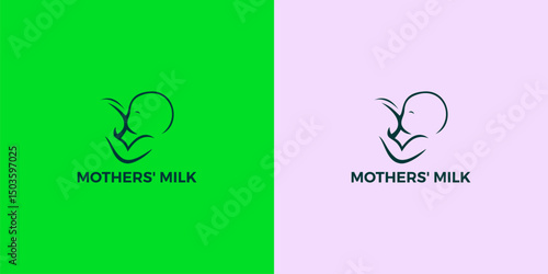 Minimalist Mothers Milk Breastfeeding Logo design