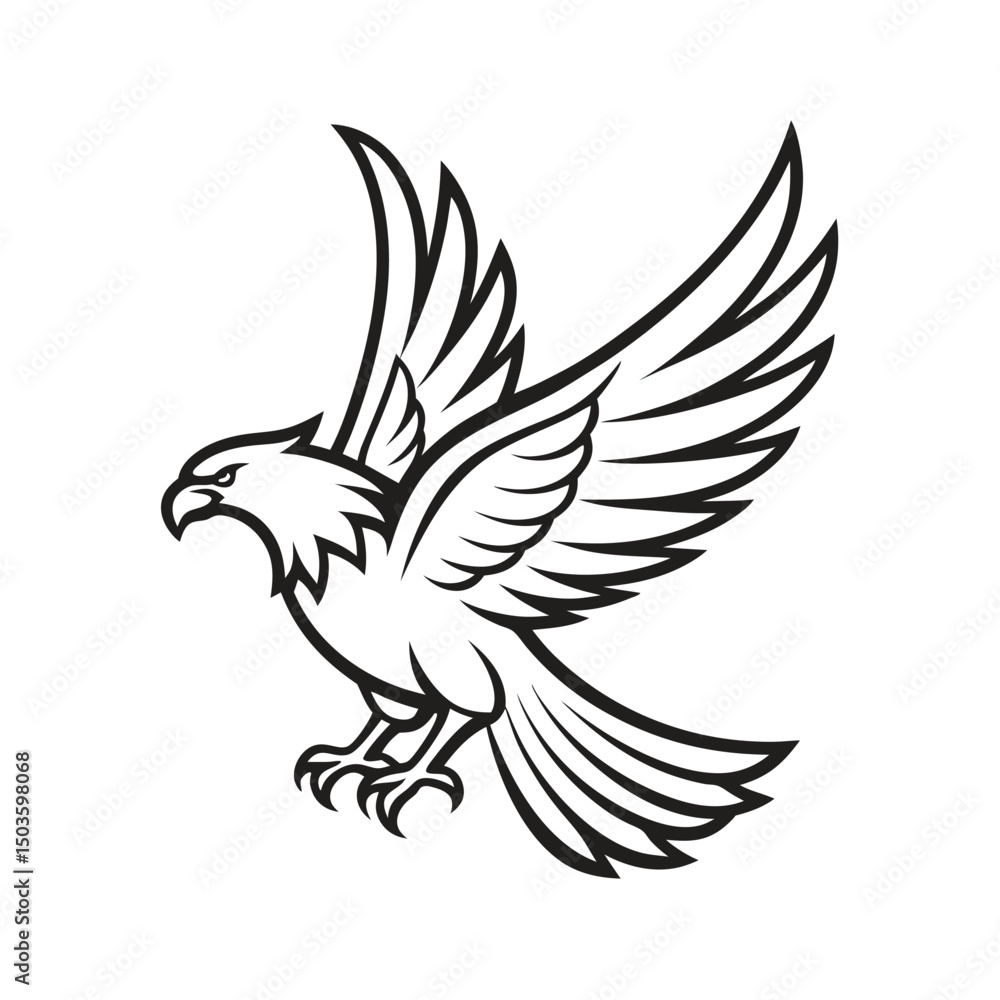 Obraz premium Eagle Line Art Vector