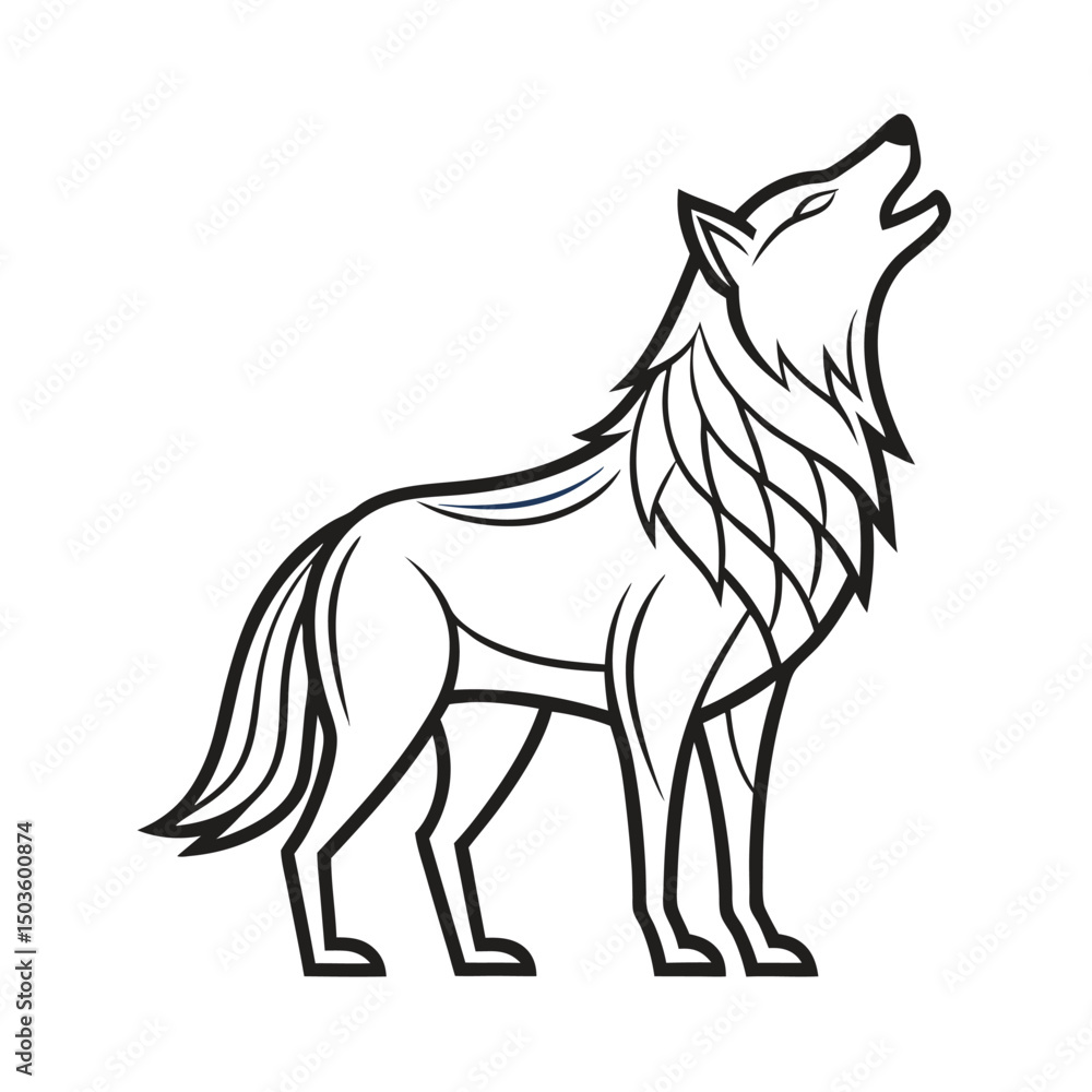 Obraz premium Wolf Line Art Vector