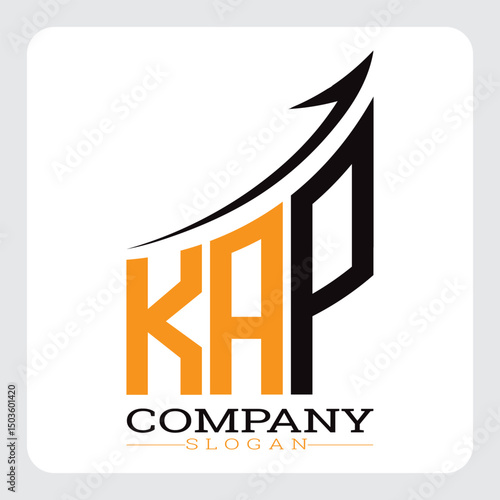 KAP Company Logo Design Growth vector, KAP Upward Arrow Business Success Logo vector, KAP Corporate Branding Logo , KAP logo design, KAP simple and modern logo, KAP business finance logo design, etc.