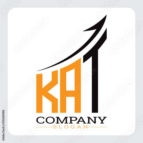 KAT Company Logo Design Growth vector, KAT Upward Arrow Business Success Logo vector, KAT Corporate Branding Logo , KAT logo design, KAT simple and modern logo, KAT business finance logo design, etc.