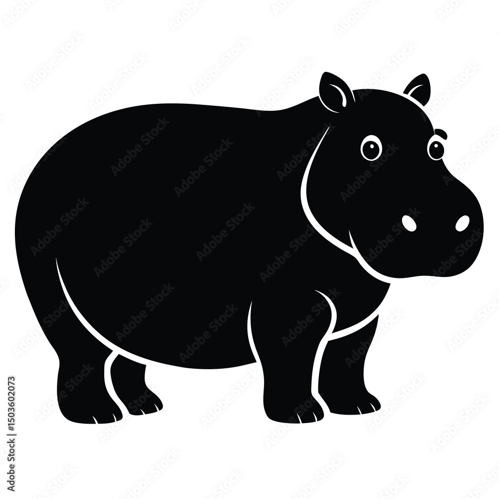 Obraz premium Hippopotamus Silhouette Vector